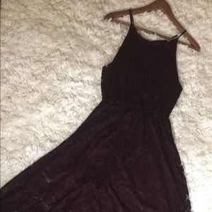 !Lace Floral HiLow Dress /Wine